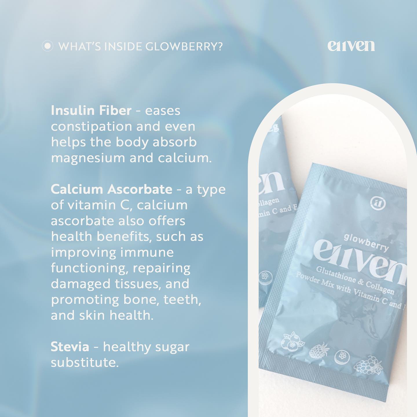 E11VEN Glowberry - Beauty Drink with Berry Extracts, Collagen, Opitacยญโข Glutathione. Vitamins and Minerals - 7 Sachets | 12,000mg/sachet