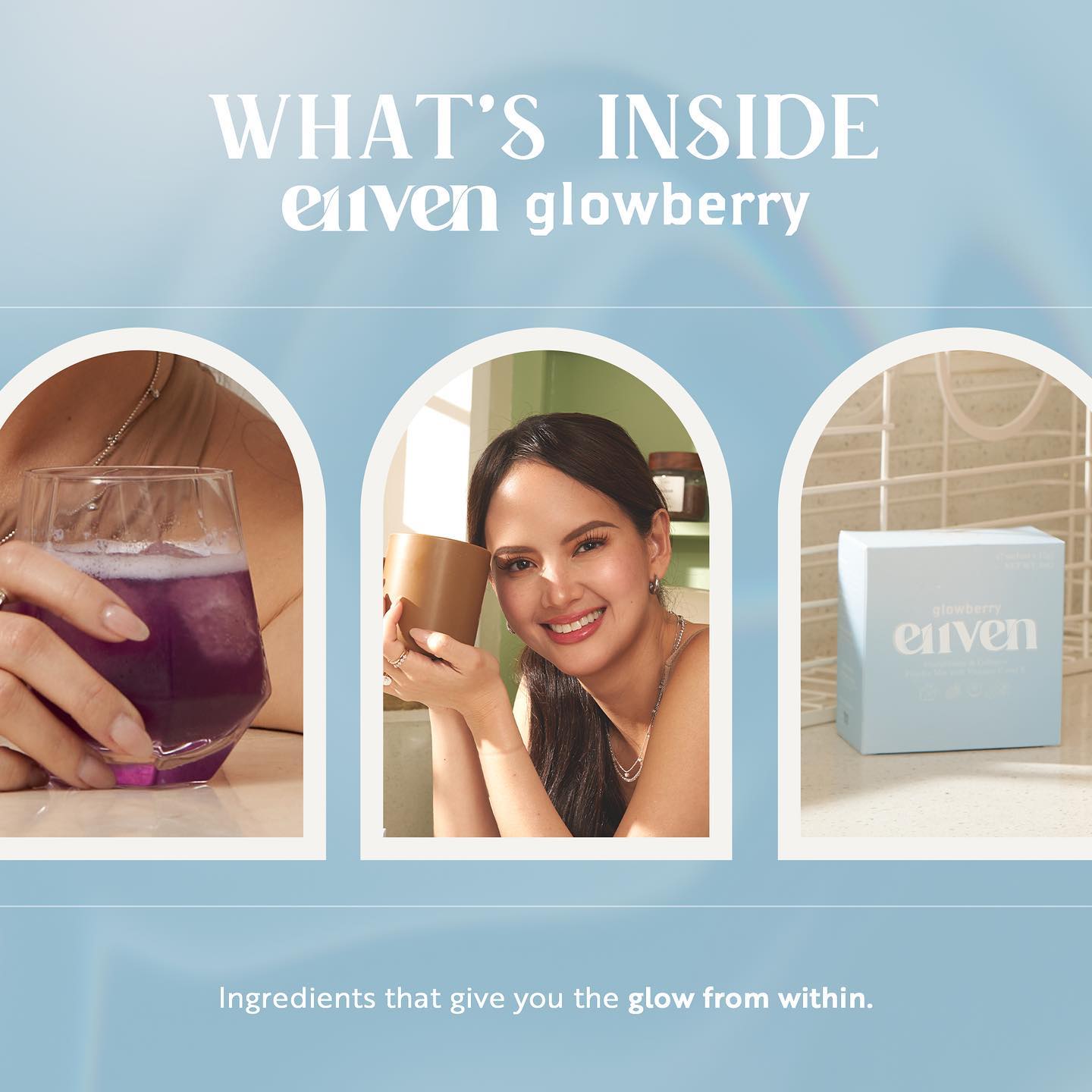 E11VEN Glowberry - Beauty Drink with Berry Extracts, Collagen, Opitacยญโข Glutathione. Vitamins and Minerals - 7 Sachets | 12,000mg/sachet