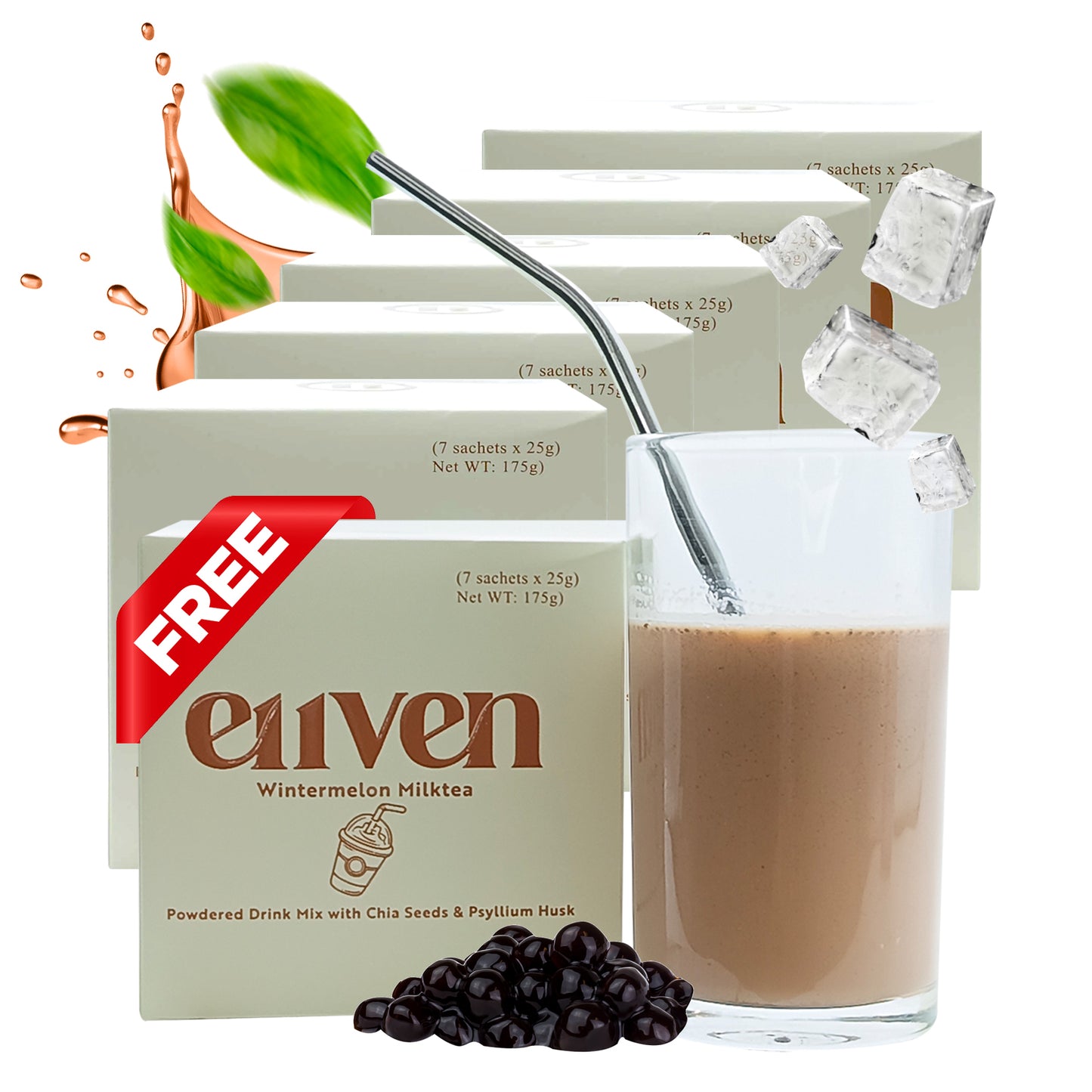 E11VEN Milk-Tea 7 Sachets with Chia Seeds