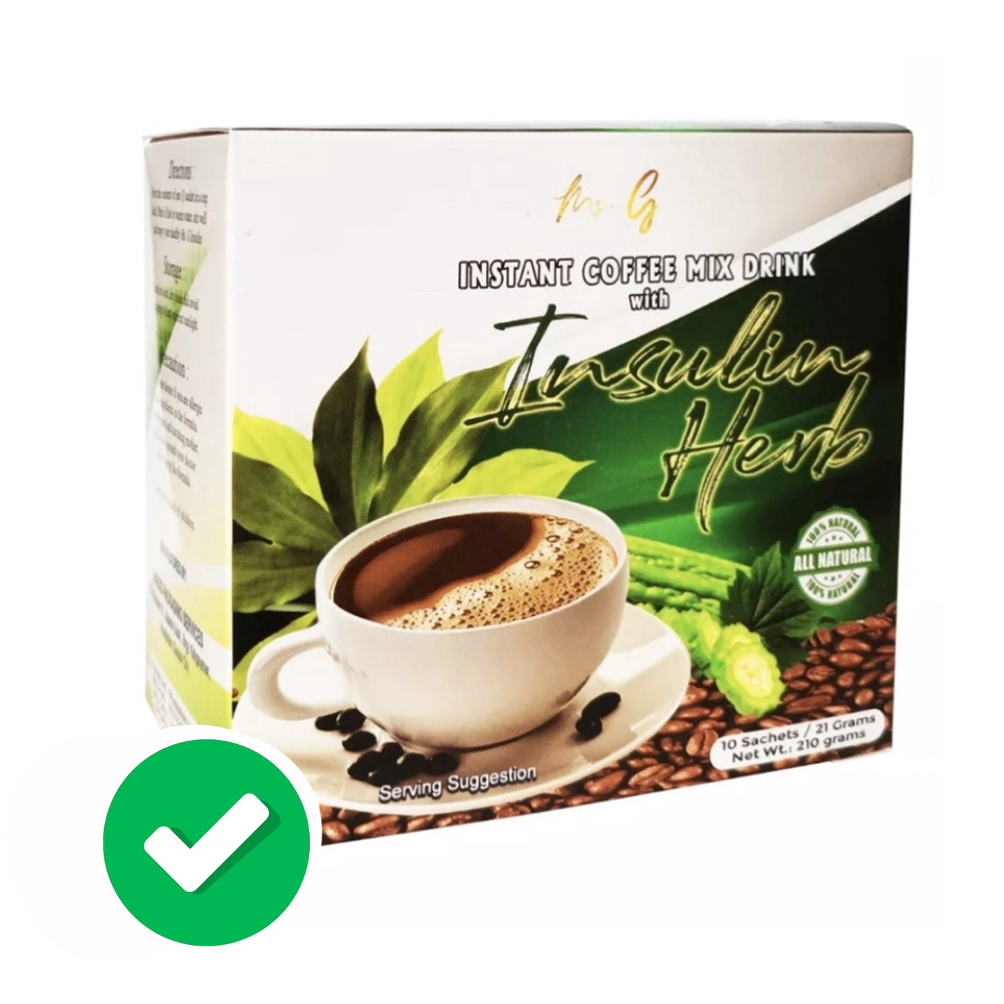 Ms. G Insulin Coffee powder beverage - 10 Sachets/Box