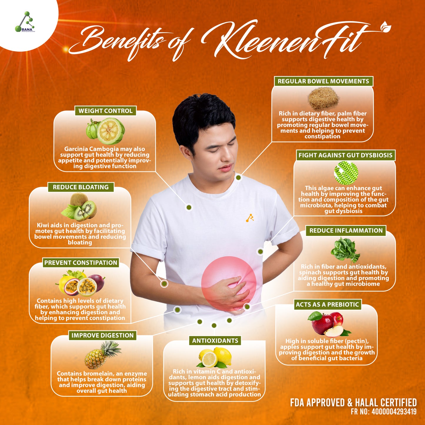 KLENZCOL(NOW KLEENENFIT) Prebiotics and Plant Fiber Drink for Gut Health, Colon Cleanse Fiber Drink 1Box / 7Sachets