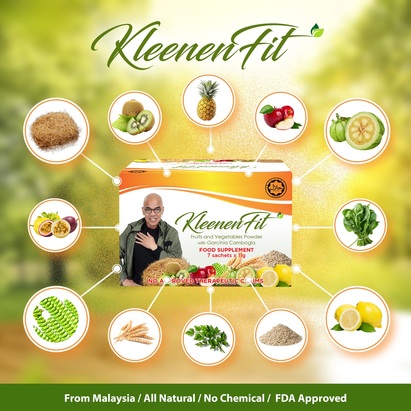 KLENZCOL(NOW KLEENENFIT) Prebiotics and Plant Fiber Drink for Gut Health, Colon Cleanse Fiber Drink 1Box / 7Sachets