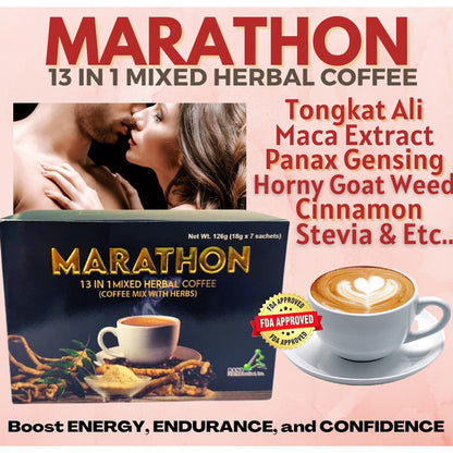 Marathon Coffee 7 Sachets with Maca