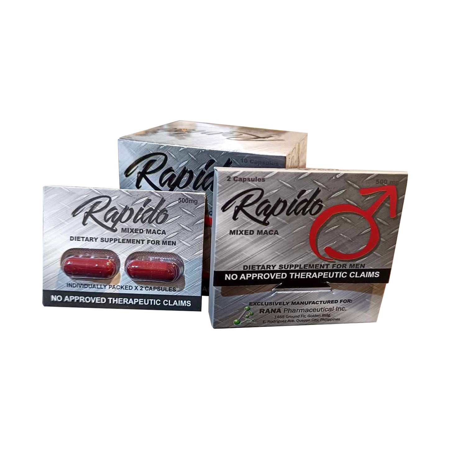 Rapido Herbal Dietary Supplement 500 mg 10 Capsules